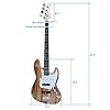 LALAHO Full Size Electric Bass Guitar, 4 Strings Right-Handed GJazz Bass Guitars with Gig Bag, Shoulder Strap, Wrench Tool, Plectrum for Beginner, Kids & Adults - Burlywood #4