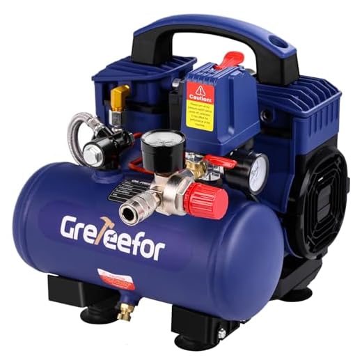 Air Compressor Portable, Ultra Quiet 60 dB, 13-Second Quick Fill, 1 Gallon Compact, Oil-Free for Tire Inflation, Nail Gun, Pneumatic Tools, Cleaning in Home or Shop Projects, 1.5HP