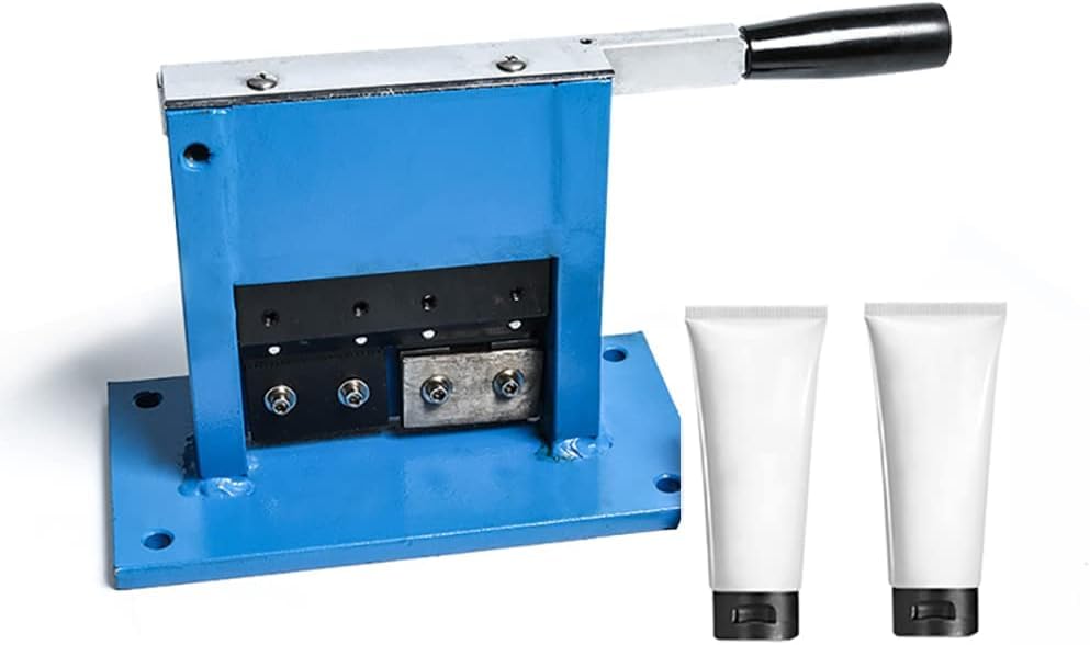 Máquina selladora de tubos manual para pasta de dientes, cosméticos, medicamentos y alimentos, compatible con tubos de aluminio y plástico, longitud máxima: 60 cm