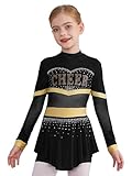 Photo Gallery xnihocha ragazze cheer leader vestito lucido manica lunga cheerleading uniforme studentessa abito sportivo con gonna a pieghe abbigliamento danza nero 158-164 Photo Gallery xnihocha ragazze cheer leader vestito lucido manica lunga cheerleading uniforme studentessa abito sportivo con gonna a pieghe abbigliamento danza nero 158-164