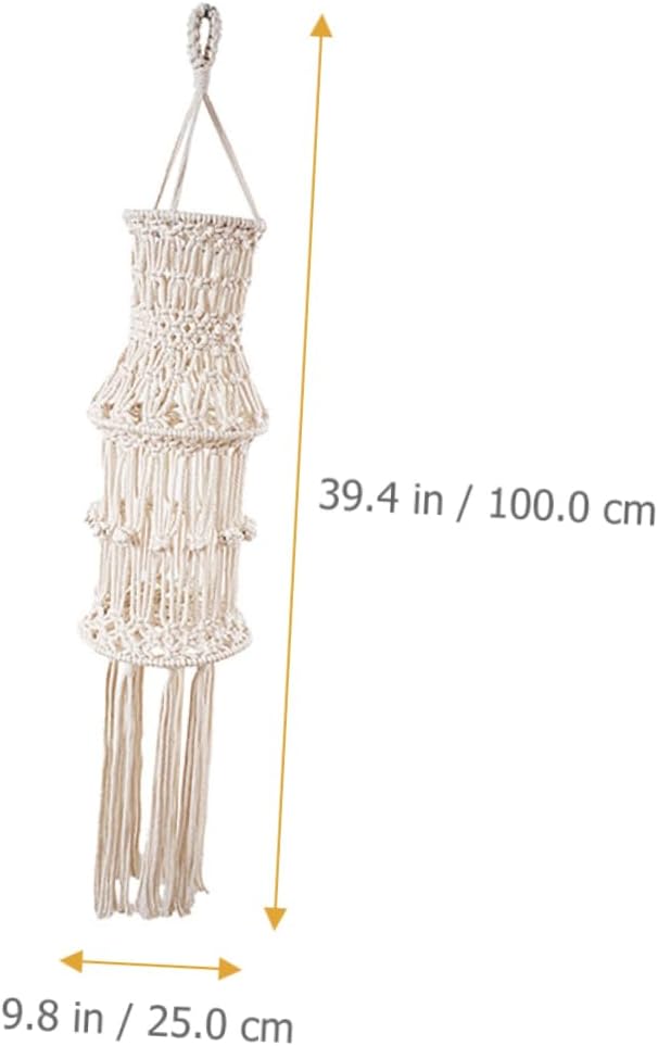 DOITOOL Cotton Rope Weaving Pendant Light Shade Modern Bohemian Lampshade for Home Hotel and Wedding Decor Gentle Light Fixture Replacement Unique Design