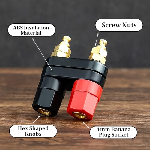 4 conectores banana hembra chapados en oro para altavoces miniatura 3