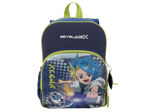 CYPBRANDS- Beyblade, Mochila, Material Escolar, Bolsa, Color Azul, Producto Oficial