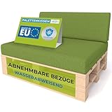 Pillows24 - Palettenkissen 2-teiliges Set | Palettenauflage für Palettensofa | Rückenkissen & Sitzkissen für Europaletten | Palettenmöbel für Indoor & Outdoor | Made in EU | Lemon