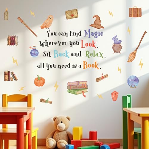 YIMEHDAN Magic Reading Book Wall Decal Education Motivational Quote Sticker