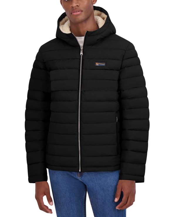 HFX Men's Color Block Water Resistant Hooded Puffer Jacket2