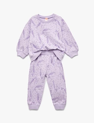 Koton Unicorn Baskılı Pamuklu Şardonlu Eşofman Takımı - Görsel 2