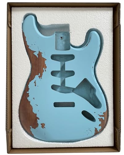 Relic - Cuerpo de guitarra eléctrica S-S-S - Pastillas estilo ST Nitro parte superior Alder Madera...