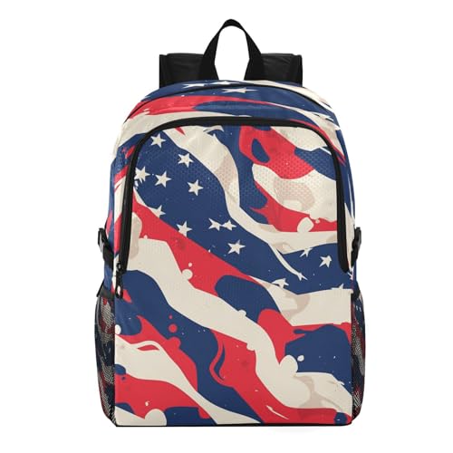 Sac à dos de randonnée pliable imperméable dessin animé drapeau américain anti pluie