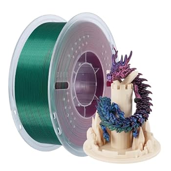 Kingroon Silk PLA Filament, Tri Color PLA Filament, Multicolor 3D Printer Filament, Dimensional Accuracy 1.75mm (+/-0.02mm) 1kg Spool(2.2lbs), Red Blue Green
