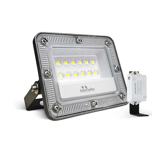 Image of Murphy Stellar 10W LED Flood Light with Day-Night Sensor & Driver, Cool White 6500K, IP66 Waterproof, Outdoor Security & Landscape Lighting, BIS Approved, 2-Year Warranty - Pack of 5
