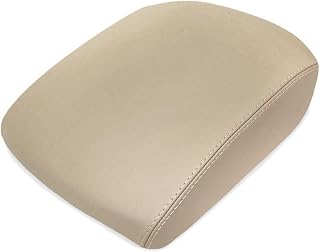Priprilod Beige Tan Leather Armrest Center Console Lid Cover Replacement Compatible with Honda Pilot 2009 2010 2011 2012 2013 2014 2015(Leather Part only)
