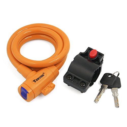 Aexit Universal Bicycle Bike Locks Bike Cycling Anti-Theft Security Coil Steel Cable U-Locks Lock Yellow