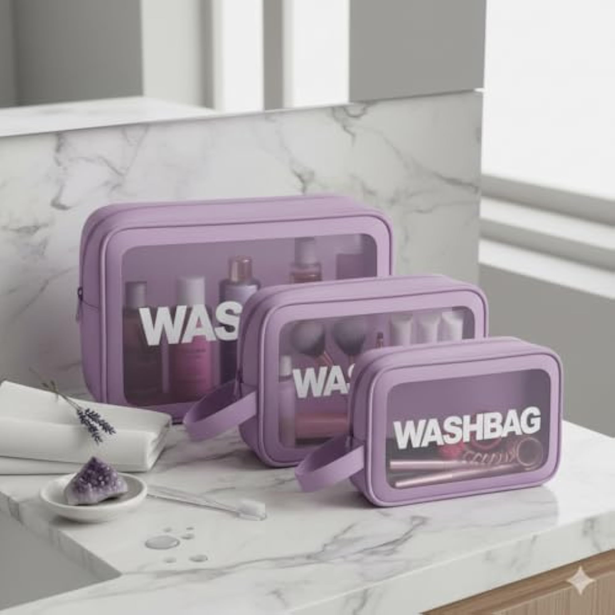 PVC Makeup Bag Travel Toiletries Organizer Cosmetic Bags