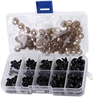 VASANA 100PCS 20mm Brown Plastic Safety Screw Eyes Craft Making Eyes