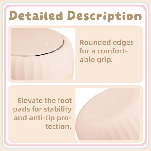 MEETOZ Desktop Trash Can,with Press Type Lid,Mini Plastic Desktop Trash Bin for Family Living Room Kitchen Bathroom Office Car Indoor Plastic Trash Can,with 60 sheets of Trash Bags (Pink) - Image 2