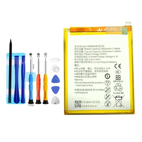 Vvuilsty HB366481ECW Ersatzakku für Huawei P20 Lite，P9 Smart,wiederaufladbare 0-Zyklen-Batterie kompatibel mit Huawei P20 Lite，P9 Smart mit Reparaturwerkzeug-Kits