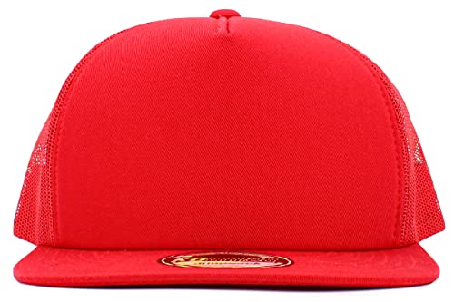Image of KBETHOS Classic 5 Panel Foam Front Trucker Mesh Cap with Adjustable Snapback