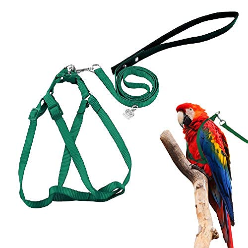 ASOCEA Adjustable Feather Tether Bird Harness and Leash for Macaw