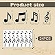 NQEUEPN Musiknoten Aufkleber, 4 Designs Wasserfeste Musiknotenaufkleber Selbstklebende Musiknotenaufkleber Perfekte Dekoration für Umschläge Notizbücher Grußkarten (Schwarz)