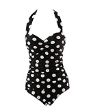 Tidetell Halter 50s Retro One Piece Bathing Suit Swimsuit Swimwear