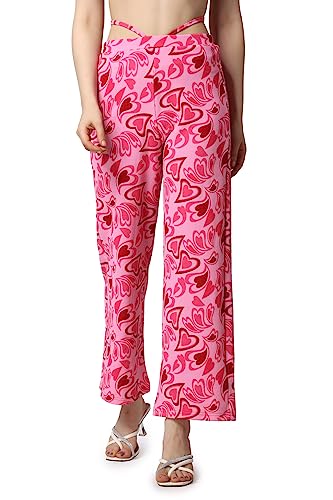 Image of POPWINGS Formal Casual Solid Trousers for Women || Work Trousers for Women || Pull On Trousers for Women || High Waist Women Trousers for Summer