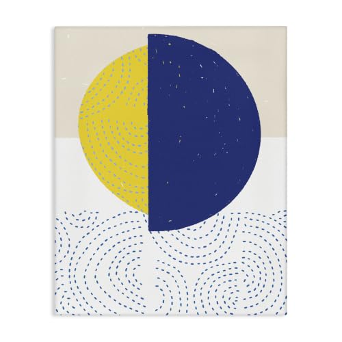 Stupell Industries Rising Sun Over Ocean Waves Abstract Striped Patterns, Design by Jen Bucheli Canvas Wall Art, 24 x 30, White