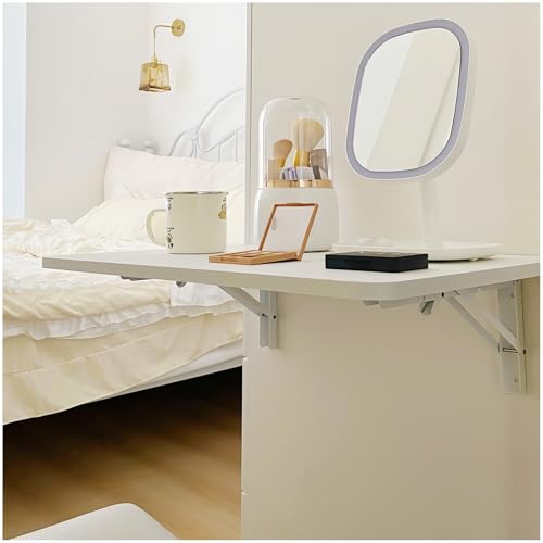 Murphy - Escritorio plegable de pared para espacios pequeños, ideal para estudio, dormitorio y sala de estar, mesa blanca compacta (40 x 80 cm)