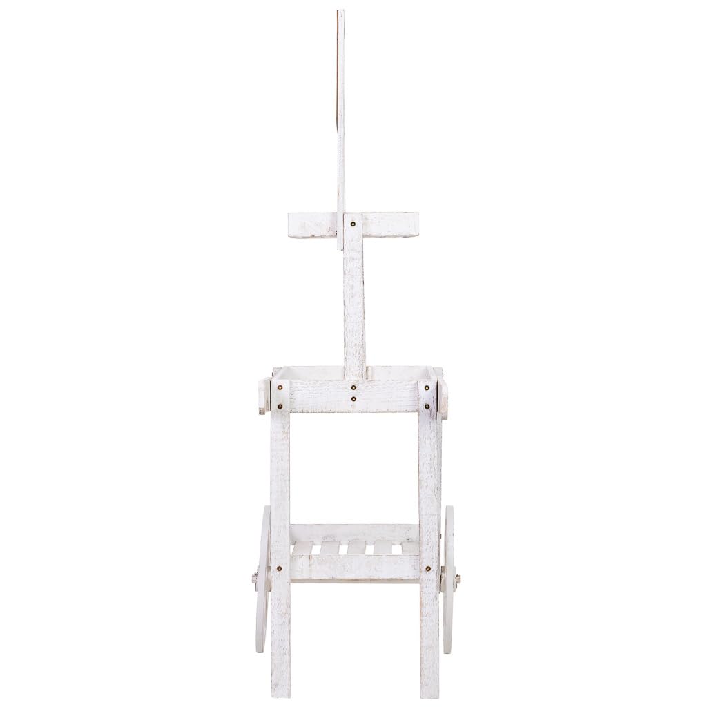 WANDERLUST DECO Carro expositor-estantería de madera con 3 bandejas 85x42x102/145h cm