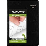 AT-A-GLANCE 2026 Planner, Monthly, 7' x 10', Large, Designer Cover, Black (704320526)