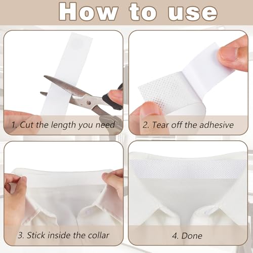 Jecery 2 rolos de protetores de colarinho para camisas masculinas, fita de pescoço descartável para
