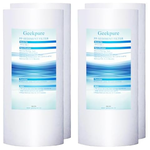 Geekpure 10 Inch PP Sediment Filter Cartridge for Whole House Water Filtration System-4.5" x 10"-5 Micron Cover