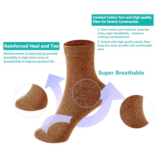 Image of MAGIARTE Womens Mini Crew Cotton Socks,6 Pairs | Anti-pilling Cotton, Casual Athletic, Quarter Calf, Moisture Wicking,Gift box packaging