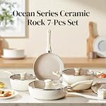 Redchef Ceramic Cookware Set 7Pcs, Nonstick Pots and Pans Set, White - Image 2