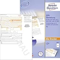 AVERY Zweckform 2817 Sepa-Überweisung, (A4, inkl. Software-CD, von Rechtsexperten geprüft, für Deutschland, zum einfachen Erstellen von Überweisungen am PC, 100 Blatt) weiß