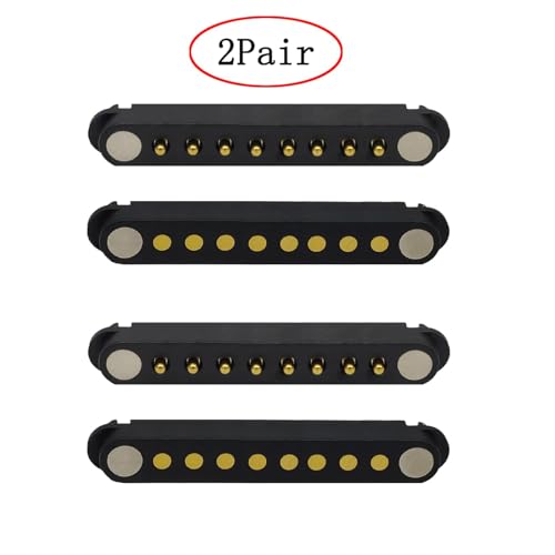 Image of 2 Pair Magnetic Pogo Pin Connector, 2 /3 /4 /5P 2A Pogopin Magnetic Connector Male+Female 2.54 /2.5 MM Through Holes Spring Loaded Connectors DC Power Socket DC Power Charge Probe Connector (8Pin)