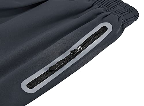 Bermuda masculina bgowatu para corrida de 17,78 cm, shorts esportivos de secagem rápida, Dark Grey,