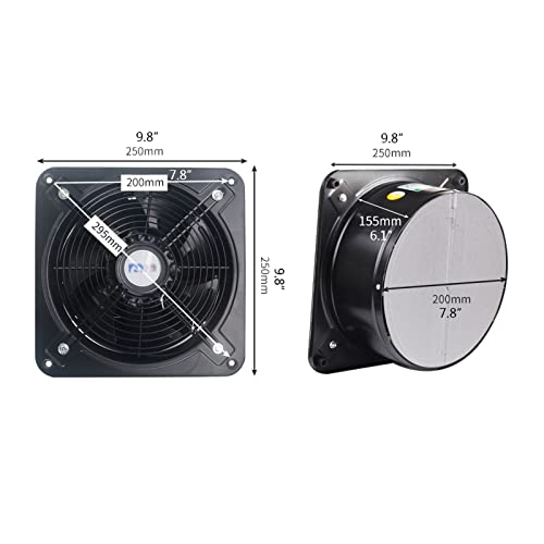Extractor de aire con rotor externo axial de flujo, potente para pared o ventana, para cocina, de 8 pulgadas miniatura 2