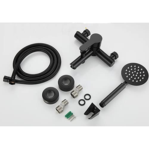 Robinet de baignoire mitigeur de bain mural avec ensemble de douche noir