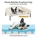 Veehoo Hundeliege Hundesofa für Kleine Hunde, Flauschige Erhöhtes Hundebett mit Abnehmbarem Polster und Orthopädische Matratze, Hunde Sofa Katzensofa mit rutschfeste Füße, Elfenbeinweiß 60x45x10cm