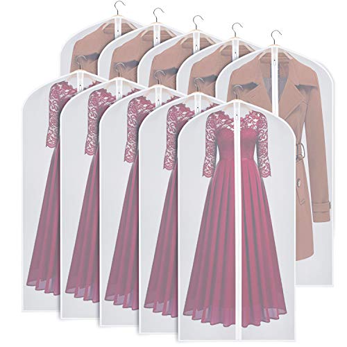 Zilink Garment Bag Dress Bags for Storage Set of 10 Anti-Moth Suit Coat
