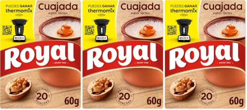 Royal Cuajada, Preparado en Polvo 20 raciones, Pack 5 x 12 g - 60 g (Paquete de 3)