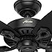 Hunter 52 inch Outdoor or Indoor Ceiling Fan No Light with Pull Chain - Black Ceiling Fan without Light, Standard Mount, 5 Blades, For Patio, Porch, Living Room - Builder Elite 53294, Matte Black