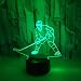 Produktbild ERBEIOU Eisspieler 3D Lampe Optische LED Täuschung Nachtlicht, 16 Farbwech USB-Ladegerät ändern Berühren Schreibtisch lampe Tischleuchte