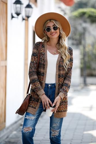 GRECERELLE Women's Long Sleeve Open Front Cardigan Button Down Ribbed Lightweight Knit Outerwear with Pocket3