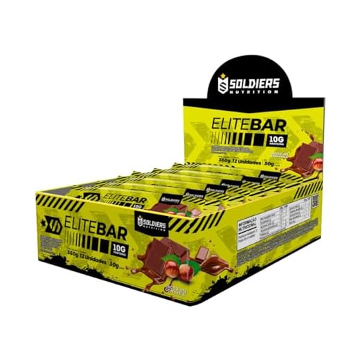 Elitebar 30g Barra De Proteína CX 12 UN - Soldiers Nutrition Chocolate C/Avelã