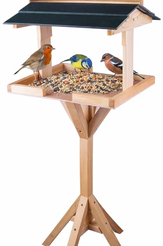 St Helens Home And Garden Freestanding Sheltered Bird Feeder Table With Roof For Attracting Garden And Wild Birds
