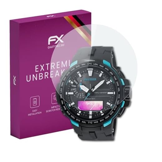 atFoliX Lámina Protectora de plástico Cristal compatible con Casio PRW-6100Y-1AER Película Vidrio, 9H Hybrid-Glass FX Protector Pantalla Vidrio templado de plástico