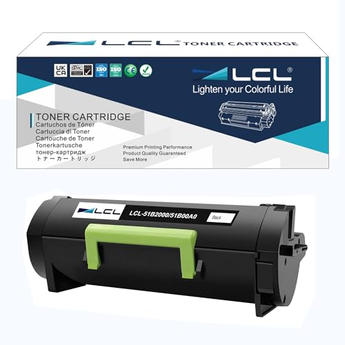LCL Cartucho de Tóner Compatible 51B00A0 (Negro) Reemplazo para Lexmark MS317DN MS417DN MS517DN MS617DN MX317DN MX417DN MX517DE MX617DE MX417de