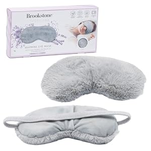 Brookstone Eye Mask for Hot & Cold Therapy – Sleeping Mask for Stye Eye Treatment Compression – Lavender Infused Sleep Mask for Men & Women – Weighted Eye Mask for Sleeping, (Glacier Gray)